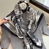 Bandanas Luxury 90*90cm Square Silk Scarf Women Shawls Neckerchief Designer Print Hijab Scarf Foulard Lady Neck Scarves Soft Big Bandana x0628