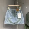 Spódnice Summer vintage mini dżinsowy projekt dżinsy A-line spódnice swobodne luźne talia krótka spódnica Koreańska odzież moda 230628