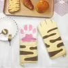 Bakeware Oven Mitts Durable Cotton Modern Cute Kittens and Cat's Paws Pattern Baking and Microwave Heat-proof Gloves