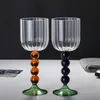 Spedizione gratuita Calice soffiato a mano in vetro borosilicato alto colorato vino rosso acqua caffè tazza di vetro L230620