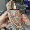 디자이너 여성용 Espadrille 텍스처 및 패턴 신발 짠 코드 플랫 단독 코드 고급 여성 플랫폼 신발 패브릭 트림 컴포트 수제 신발 01