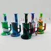 Fumo colorato Silicone Narghilè Bong Pipe Kit Portatile Rimovibile Oil Rigs Caso Gorgogliatore Erba Filtro per tabacco Ciotola Pipa ad acqua Chiodi Cucchiaio Punta Cannuccia Portasigarette