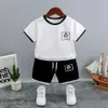 Pure Cotton Korean Children Clothing Boys 'Set 2023 Nya korta ärm Polo -skjortor för små och medelstora barns sommarmodetrend