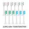 Toothbrush 12PCS Replacement Brush Heads For XIAOMI MIJIA T300T500T700 Sonic Electric Tooth Soft Bristle Caps Vacuum Package Nozzles 230627