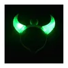 Декомпрессионная игрушка Хэллоуин Led Rave Devil Horn Light Up Оголовье Мигающий рог Рождественская вечеринка Декор Блестящие головные уборы Zm923 Drop De Dh3Qt