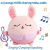 ElectricRC Animaux 400Songs Parlant Électronique En Peluche Jouet Sautant Lapin Boule Enregistrable Poupée Jouets Rebondissant USB Chantant Pet Jouets pour Enfants Cadeaux 230627