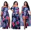 Plus Size Dresses Split Fashion Women Clothing Womens Summer Dress Conjoined Casual Printing T1242 Woman XL-5X Digital Gubaa291a