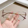 Armação de óculos retrô feminino óculos de leitura antiazul claro óculos de computador TR metal design de marca gradiente protetor Gafas 230628