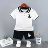 Pure Cotton Korean Children Clothing Boys 'Set 2023 Nya korta ärm Polo -skjortor för små och medelstora barns sommarmodetrend