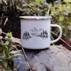 Mokken Creatieve Koffiemok Reizen Thee Cup Custom Naam Melk Wijn Camping Emaille Berg Handvat Cups Geschenken Camper Gepersonaliseerde Gift