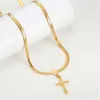Pendant Necklaces Vintage Religious Cross Stainless Steel Blade Chain Choker Necklace