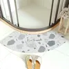 Carpet non-slip round bathroom mat absorbent shower room door mat children fan-shaped foot mat 230627