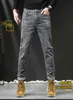 Men's Jeans designer Smoky gray autumn and winter jeans for men's casual versatile youth European brand long pants KCKH