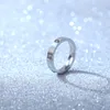 Designer Charme Titanium Stahl All-Nagel Ring Ins Carter Fashion Roségold Edelstahl sechs Diamanten Paar