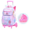 Backpacks Cute Girls Wheel School Bags Children Primary Trolley Backpack Satchel Kids Book Bag Princess Schoolbag Mochila Infantil 230628