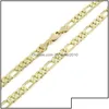 Cadenas 14K Amarillo Real Sólido Oro 8Mm Collar de cadena de eslabones italianos 24 pulgadas Entrega de gota 2022 Collares de joyería Colgantes Dhh14 Dh2Gh