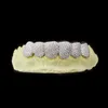Блеск выполненный на заказ хип-хоп Iced Out стерлингового серебра 925 пробы грили золотые украшения зигзагообразная установка VVS муассанит зубы рот Grillz