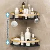 Bathroom Shelves Corner Shelf without Drilling Rustproof Space Aluminum Shower Storage Rack Shampoo Holder Accessories 230627