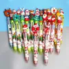 Stylos 20pcs / lot Kawaii Christmas Series Santa Claus Ballpoint Pen multicolor stylos rétractables 6 Color Gift Mignon de bureau scolaire