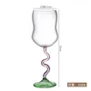 Spedizione gratuita Calice soffiato a mano in vetro borosilicato alto colorato vino rosso acqua caffè tazza di vetro L230620