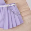 2023 Spring/Summer Girls 'Solid Color Suit Top+veckad kjoluppsättning med hatt barn flickor höstkläder baby kläder pojkar uppsättningar