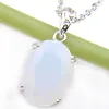 Luckyshine 6Pcs Natural stone Moonstone Gems 925 Sterling Silver Oval Vintage for WomenWedding Engagement Pendants Jewelry