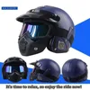 Taktiska hjälmar Militära fläktar Taktisk retro hjälm Motorcykelkryssning Hjälm Multi - Färg Double Anti - Fog Mask Three - Button Hat Brimhkd230628