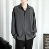 Men's Dress Shirts Solid Shirt Men Black Long sleeved Korean Comfortable Blouses Casual Loose Classic Single Breasted 230628