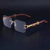 56% rabatt på grossist av solglasögon Kajila Leopard Frameless Men's Wood Grain Mirror Leg Box Solglasögon Kvinnors mode Shadesk9OS
