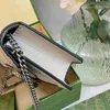 2023 Classic Luxury Chain Fashion Shoulder Bag Plaid brand Purse Vintage diseñador de mano de cuero marrón femenino con caja modelo multicolor 476432