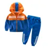 2023 Clothing Spring Autumn New Product Sports Colored Zipper Medium and Large Children's Two Piece Set childrens clothes boys sets