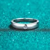 Cluster Rings Trendy 0,1ct Moissanite Solitaire Ring Women Men S925 Silver D Color Round Diamond Engagement Pass Gift