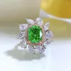 Cluster Rings 2023 925 Silver Mint Green 8 10 Redian Flower Cutting Luxury Ring For Women