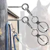 Set di utensili manuali professionali 2 pezzi Anello per cravatta a cavallo-304 Anello in acciaio inossidabile Cravatte incrociate per attrezzature per l'addestramento di sicurezza dei cavalli W