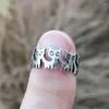 Cluster Rings Femmes S925 Vintage Thai Silver Kitten Ring Party Gift Jewelry Wholesale