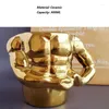 Muggar Creative Gold Muscle Man Mug Ceramic Coffee Cup with Spoon Personlighet Rolig vatten födelsedagspresent