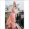 Fox rosa chiaro nuovo mascotte Dog Animal Animal Halloween Christmas Large Event Show Costume