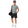 LL-R661 Men Yoga Outfit Gym T shirt Exercise & Fitness Wear Sportwear Trainning Basketball Running Ice Silk Shirts Outdoor Tops Short Sleeve Elastic Breathable4675