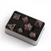 Bar Tools Metal Dice DND Set Rolesplaying D 7 Pure Copper Hollow Polyhedral Lämplig för fängelsehålor och Dragon RPG Dungeon 230627