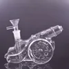 Nouveau Design Artillerie Forme Dab Rig Bong En Verre 14mm Femme Bubbler Pipe Heady Recycler Conduites D'eau Narguilés Avec Tuyaux De Brûleur À Huile En Verre 1pcs