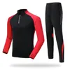 Transpirable de secado rápido Nuevo estilo Transpirable de manga larga Conjunto de traje de fútbol Ropa de entrenamiento personalizada para hombre Traje de fútbol de otoño Ropa deportiva W