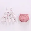 Kläder sätter Lawadka Summer Thin Born Baby Clothes for Girls Set Print Mini Dress and PP Shorts 2pcs Set Spädbarn Baby Clothing Outfit 230627