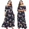 Vestidos plus size verão estilo europeu e americano tamanho boêmia vestido estampado gola alta para mulheres 230627