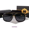 Óculos de sol feminino quadrado vintage 2023 Óculos de sol de luxo com moldura dourada UV400 Gradiente mach one DITA E3CX 3GAS