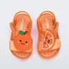 Sandals Summer Original Mini Melissa Summer Sandals Fruit Banana Orange Girl Roma Jelly Shoes Kids Fashion Soft Beach Shoes 230627