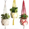 Garden Decorations Knot Bloom Rame Plant Hanger - Inomhus/ utomhusblommor Hållare Väggkonstdekor w/ Metal Ring Vintage Style Nylon DH5AS