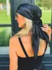 Bandanas Marque De Luxe Foulard En Soie Femmes Satin Couleur Unie Hijab Foulards Musulman Paréo Bandana Femme Châle Wrap Bandeau Foulard 90 * 90cm x0628