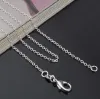 925 Sterling Silver Necklace Rolo O Chain Halsband smycken 1mm 925 Silver DIY -kedjor Fit Pendant 2877