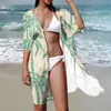 Costumi da bagno da donna Costumi da bagno Boho Cover Ups Kimono floreale da donna Stampa Biquinis Micro bikini Cinghie a triangolo Abbigliamento da spiaggia estivo Nuoto