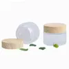 Date 5g 10g 15g 30g 50g 100g Cosmétique Pot Vide Fard À Paupières Maquillage Visage Crème Conteneur Bouteille Avec Bouchon En Plastique De Grain De Bois Et Intérieur Pa Ecwd